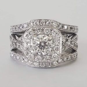 Beautiful 14k White Gold Diamond Ring "Blanche"